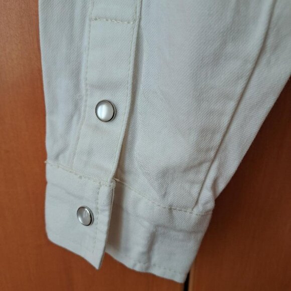 Quince Women's White Denim Western Shirt Size XS - Picture 4 of 5